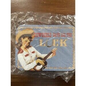 Lyon Design Inc Metal Cowgirls Have All The Luck Storage Tin / Lucky Horseshoe
